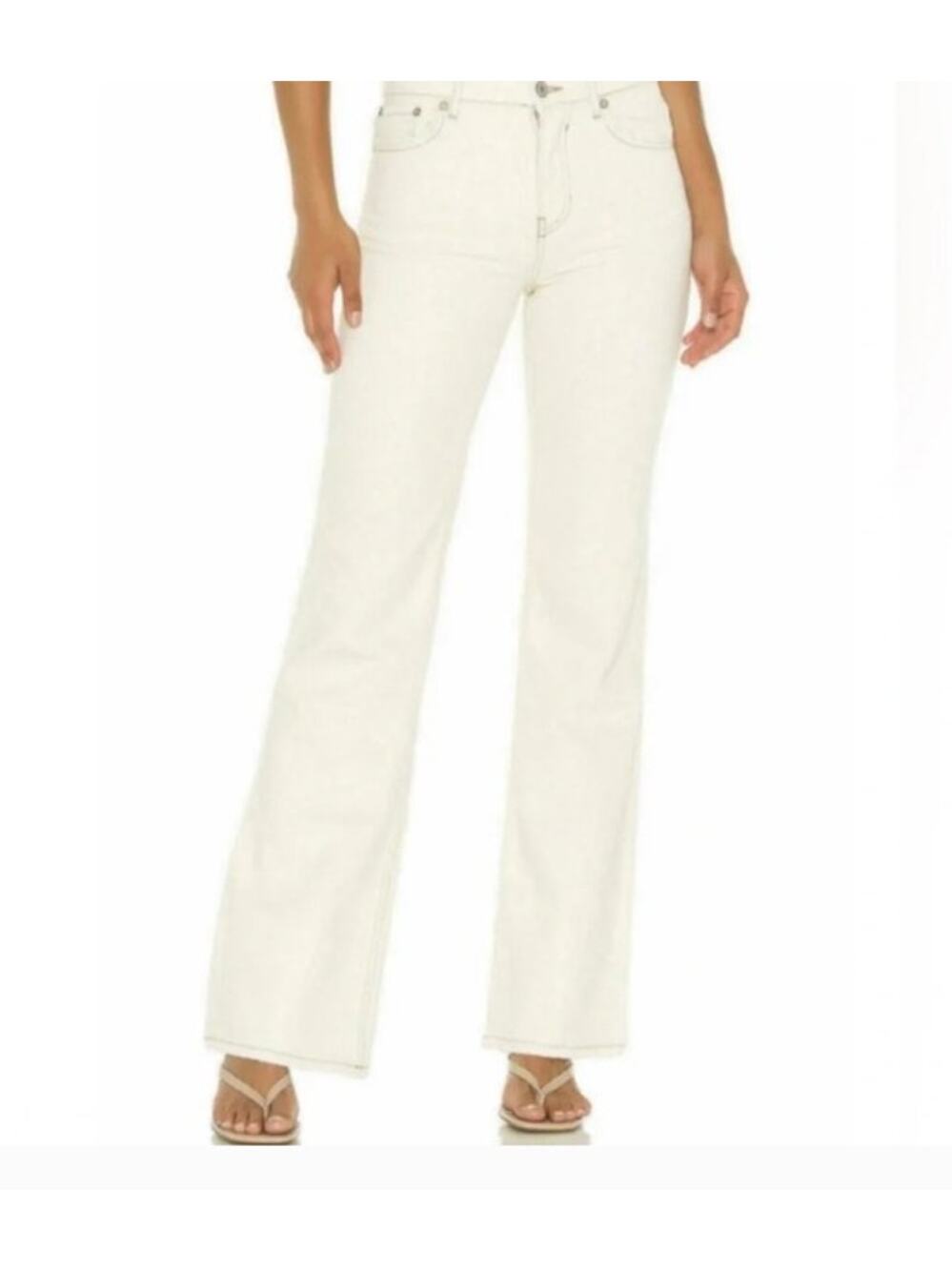 We the Free Laurel Canyon Flare Jeans, Cream, Size 26